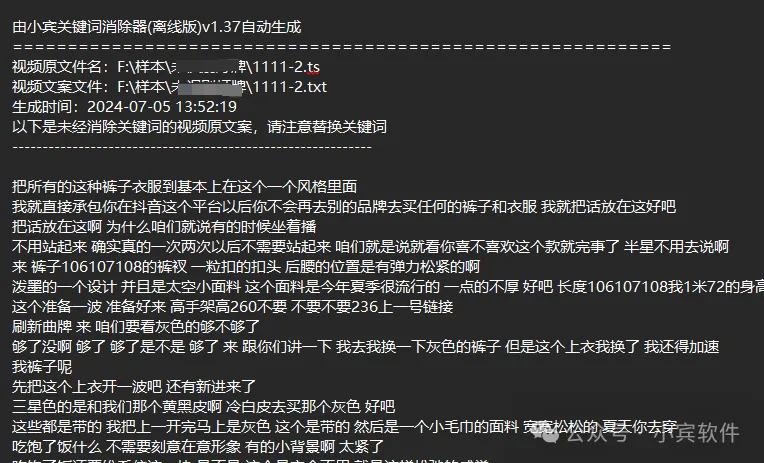 加量不加价，视频文案导出功能来了，小宾关键词消除器再次进化插图1